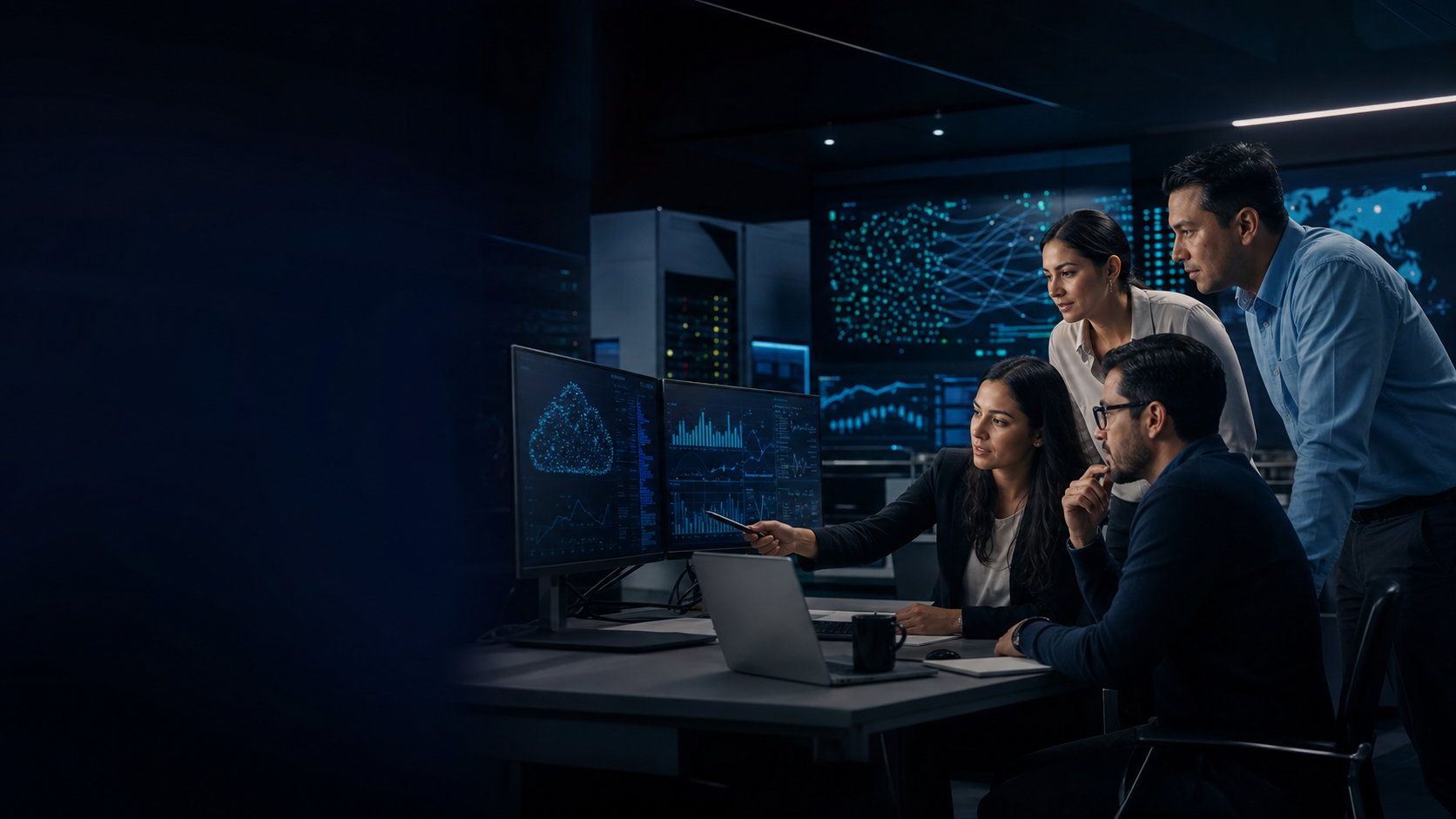Equipo de FMV analizando infraestructura y ciberseguridad